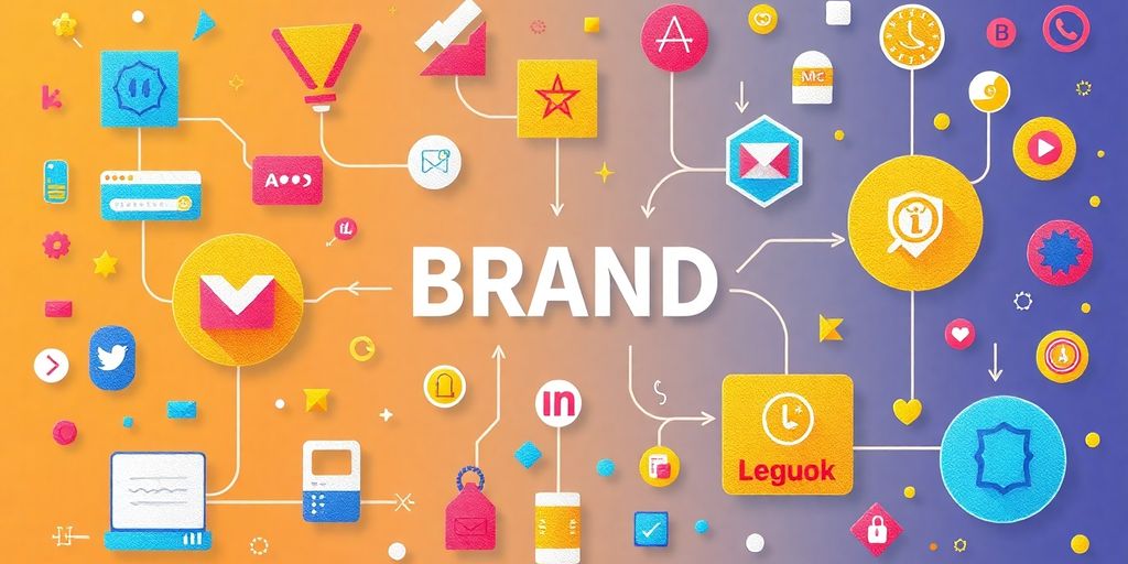 Illustration of brand elements creating a strong identity.