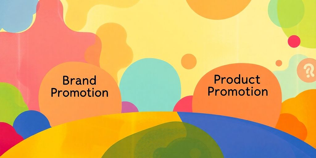 Two diverging paths for brand and product promotion.