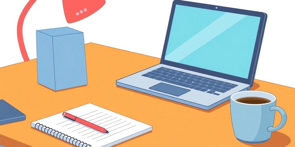 Illustrative image of a workspace for blog updates.