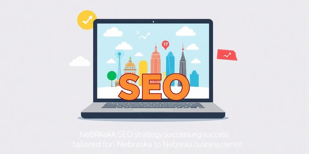 Illustration of a computer with SEO on the screen.
